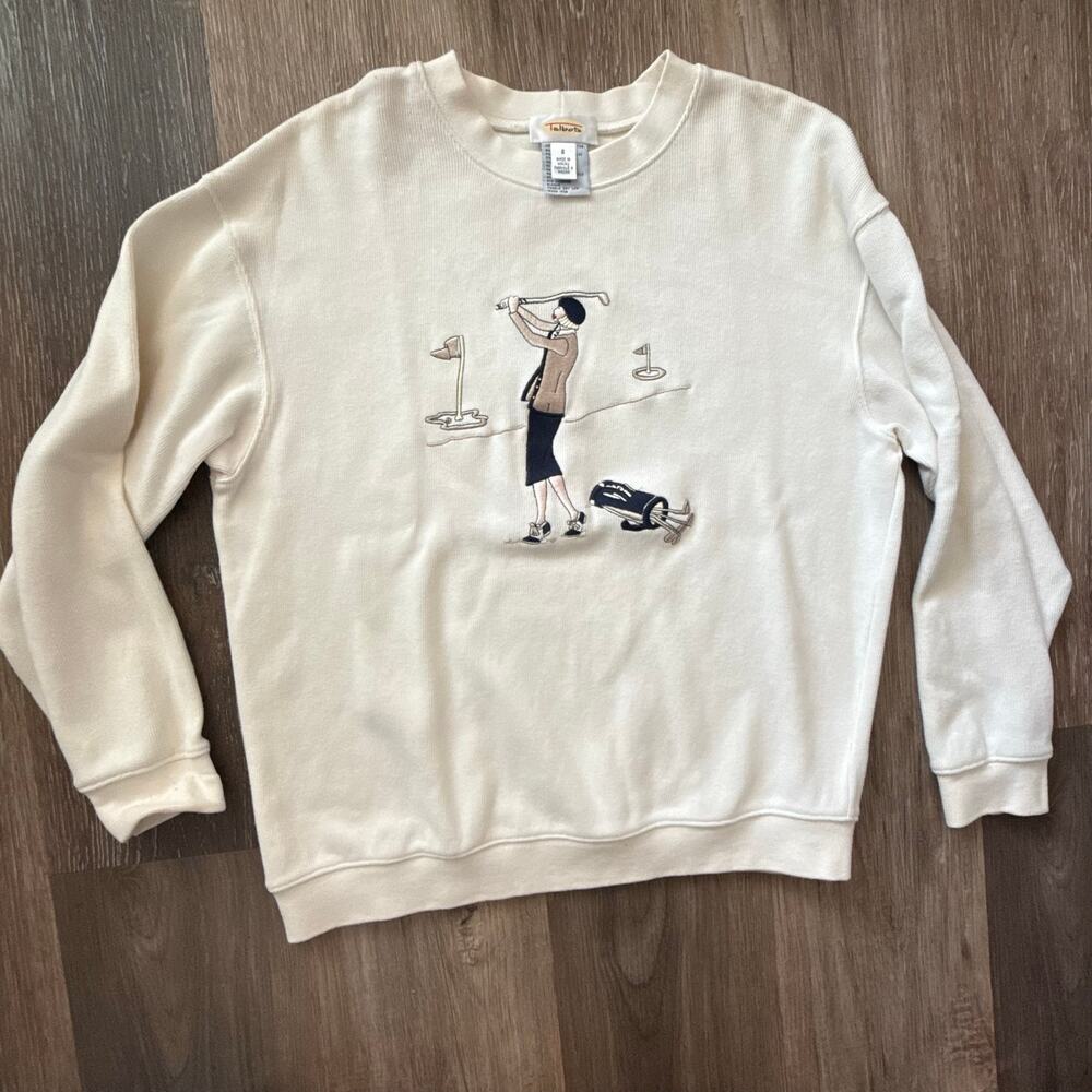 Vintage 90s Talbots womens embroidered sweatshirt golf preppy pullover
